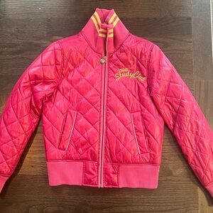 Y2K Teenie Weenie Pink Quilted Bomber Jacket Preppy Academia size:95 approx: S/M